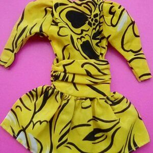 Barbie Doll Black & Yellow Dress Beverly Hills Fashion